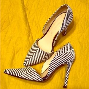 Black and white banana republic heels